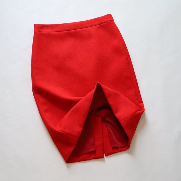 J. CREW Size 00 Black Red Skirt Blouse Set Sleeveless Career No. 2 Pencil Skirt - Picture 5 of 12